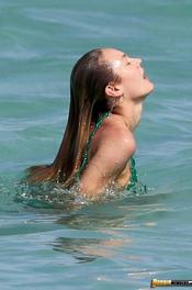 Sexy Candice Swanepoel In Green Bikini 01