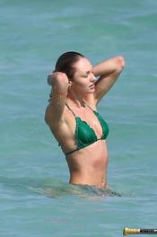 Sexy Candice Swanepoel In Green Bikini 04