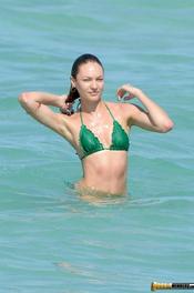 Sexy Candice Swanepoel In Green Bikini 13