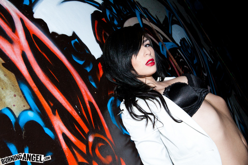 Brunette Strips In Classic Car 05