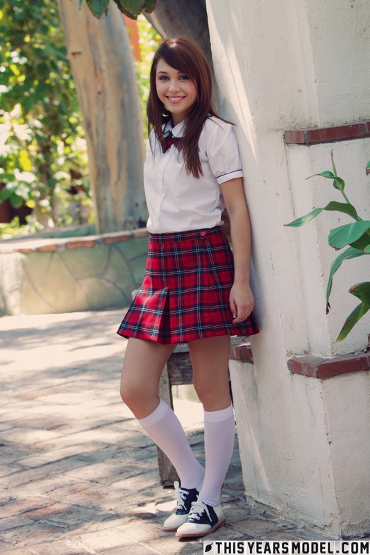 Cute Schoolgirl Marissa Strips In Public 01